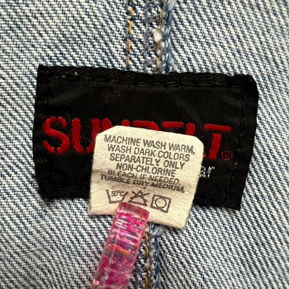 Vintage Sunbelt Long Denim Jean Jacket Duster Coat One Size Excellent Oversized - Picture 7 of 7